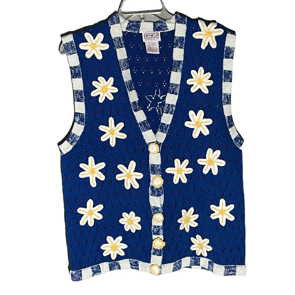 Vintage Yellow and Blue Floral Vest